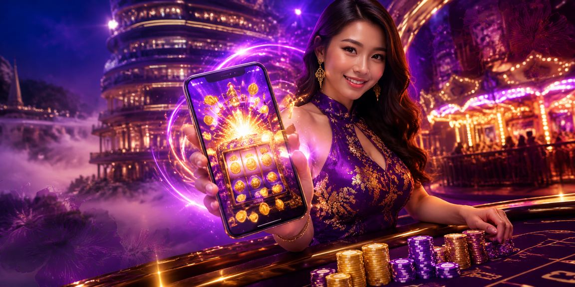 Meja permainan kasino bergaya Genting Highlands dengan suasana malam yang meriah