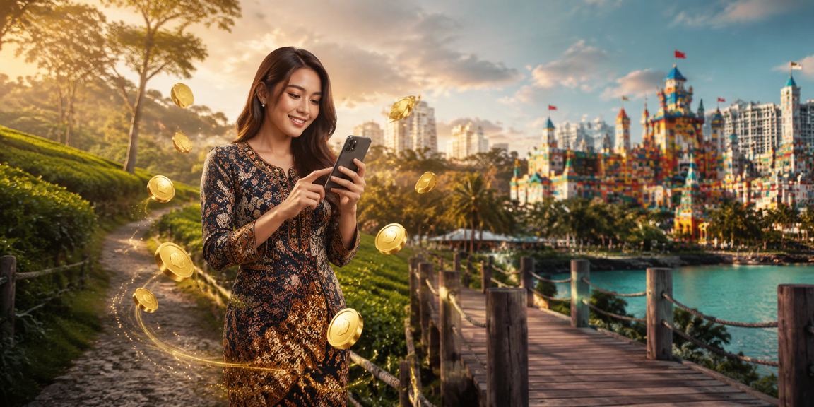 Proses deposit dalam talian dengan motif batik Malaysia yang elegan dan moden